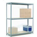 Global Equipment Wide Span Rack 96Wx36Dx60H, 3 Shelves Wood Deck 1100 Lb Cap. Per Level, Gray 716648